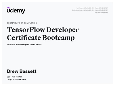 Tensorflow Developer Bootcamp